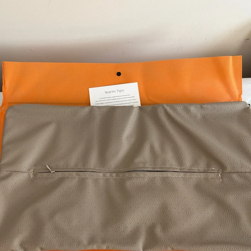 Kidol & Shielder Genuine pebbled Leather Pillow Cover sham case size 12x20 tan